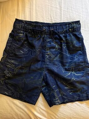 GAP Kids Navy Swim Shorts with Yellow Accent